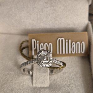 Diamantring Piero Milano - Smaragdslipad diamant. 0,50 ct. Nyhet!
