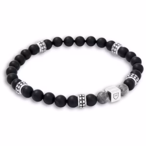 Nobel By Billgren - Silver/Beadsarmband | Onyx/Jaspis