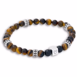 Nobel By Billgren - Silver/Beadsarmband | Tigeröga/Onyx