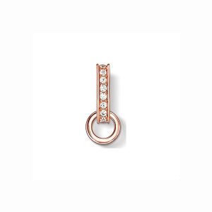 Thomas Sabo Halsband - Carrier/berlockhållare med stenar. Rosé/plätering