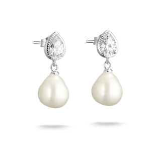 Thomas Sabo Elyndra - Örhängen pärla med vit zirkonia i droppform. Nyhet!