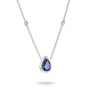 Thomas Sabo Elyndra - Halsband blå nanokristall i droppform. Nyhet!