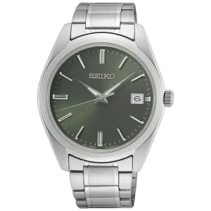 Seiko Herr 40 mm 100M Safir. Datum. Grön tavla