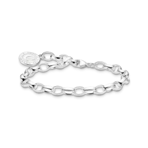 Thomas Sabo Charm-armband med vit Coin silver - Kraftig. 19 cm. 1 ex