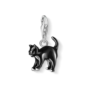 Thomas Sabo Charm - Hängsmycke Svart Katt, Silver.