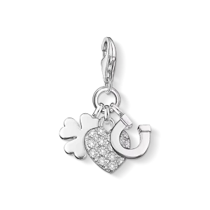 Thomas Sabo Charms - Hängsmycke Lucky med hjärta,hästsko, klöver. Silver
