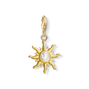 Thomas Sabo Charm - Sol med pärlemor. Guldpläterad hänge