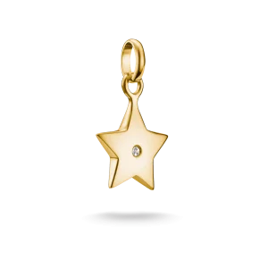 Thomas Sabo Charm - Hängsmycke Stjärna med vit sten - Connect guldpläterad.