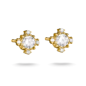 Thomas Sabo - Stiftörhängen med vit zirkonia, 18k guldpläterad