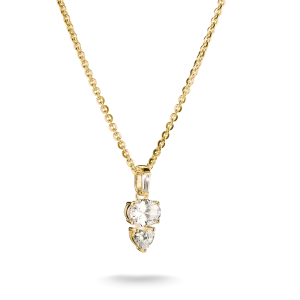 Thomas Sabo Halsband - Vit zirkonia oval hjärta 18k guldplätering