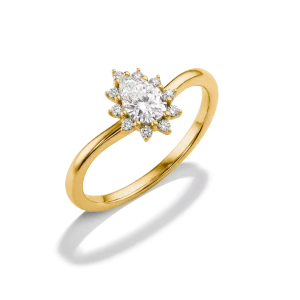 Thomas Sabo - Ring med vit zirkonia i droppform Premiumlegering, 18k guldpläterad