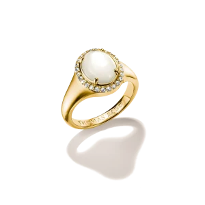 Thomas Sabo - Haloring med pärlemor och vit zirkonia. Nyhet!