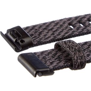 QuickFit® 22 mm klockarmband i jacquardvävd nylon, Svart melerat. 1 ex