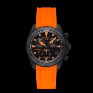 Certina DS ActionChrono. 42 mm - Black/Orange. Nyhet!
