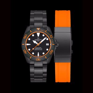 Certina DS Action Powermatic 80. 38 mm - Black/Orange. Nyhet!